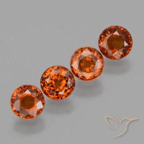 Gemas de Hilo de espesartita Naranja medio natural de 2.73 ct, Redondo, VVS-VS