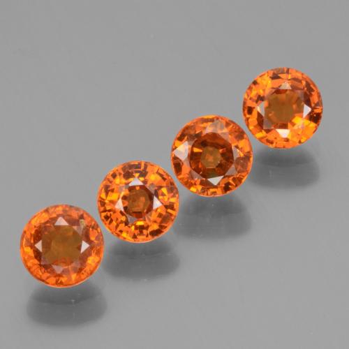 Gemas de granate espesartita naranja natural de 2,49 ct, corte redondo, VS-SI