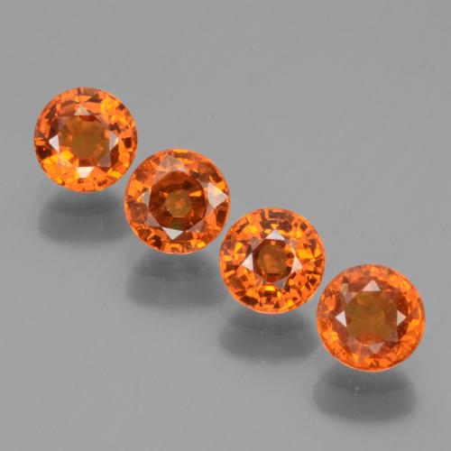 Gemas de granate espesartita naranja natural de 2,49 ct, corte redondo, VS-SI