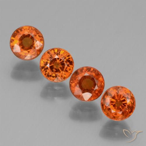 2.88ctw Natural Naranja rojizo Hilo de espesartita, Redondo, VS