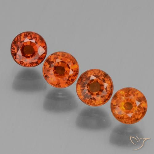 2.16ctw Natural Naranja medio Hilo de espesartita, Redondo, VS