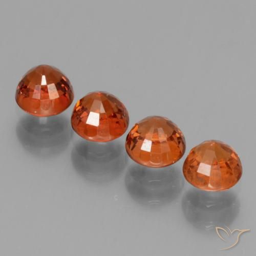 Gemas de Hilo de espesartita Naranja medio natural de 2.16 ct, Redondo, VS