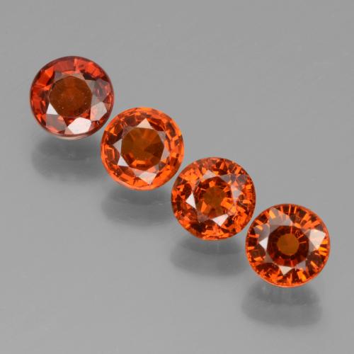 Gemas de Hilo de espesartita Rojo caramelo natural de 2.55 ct, Corte Redondo, VS