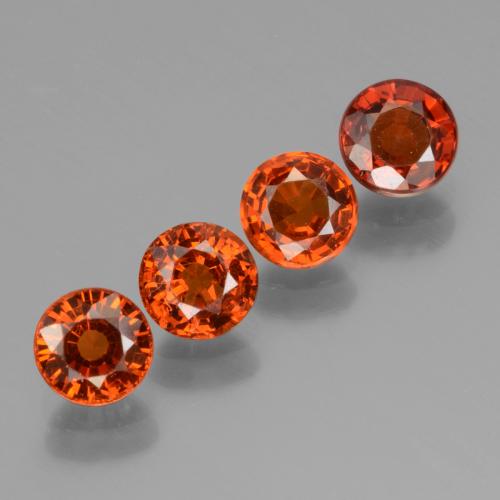 Gemas de Hilo de espesartita Rojo caramelo natural de 2.55 ct, Corte Redondo, VS