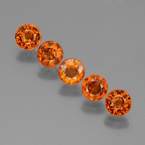 Gemas de granate espesartita naranja natural de 2,68 ct, corte redondo, VS