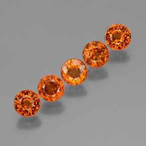 Gemas de granate espesartita naranja natural de 2,68 ct, corte redondo, VS