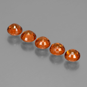 Gemas de granate espesartita naranja natural de 2,68 ct, corte redondo, VS