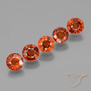 Gemas de Hilo de espesartita Naranja oscuro natural de 2.66 ct, Redondo, VS