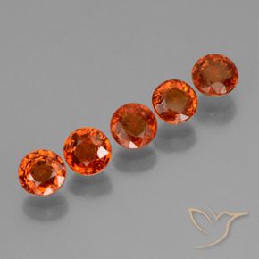 Gemas de Hilo de espesartita Naranja oscuro natural de 2.55 ct, Redondo, VS