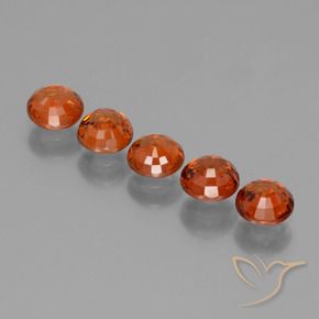 Gemas de Hilo de espesartita Naranja oscuro natural de 2.55 ct, Redondo, VS