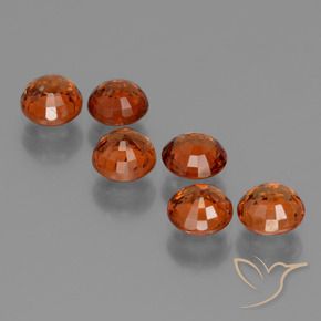 Gemas de Hilo de espesartita Naranja oscuro natural de 3.09 ct, Redondo, VS
