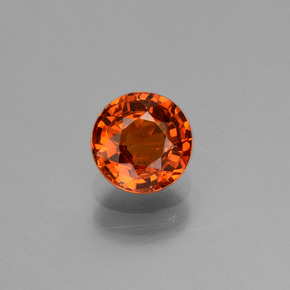 Granate espesartita naranja natural de 0,87 ct, corte redondo, VVS-VS