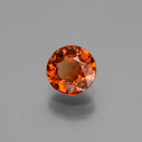 Granate espesartita naranja natural de 0,87 ct, corte redondo, VVS-VS
