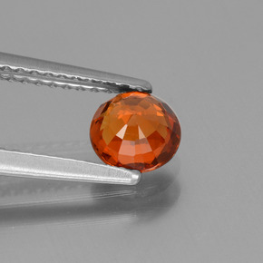 Granate espesartita naranja natural de 0,87 ct, corte redondo, VVS-VS