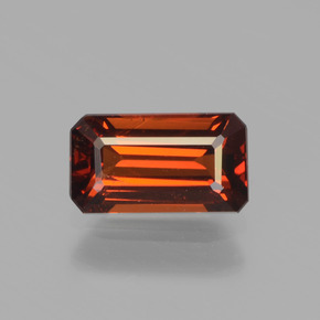 Hilo de espesartita Naranja rojizo oscuro natural de 1.26 ct, corte esmeralda, VS