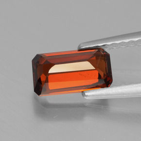 Hilo de espesartita Naranja rojizo oscuro natural de 1.26 ct, corte esmeralda, VS