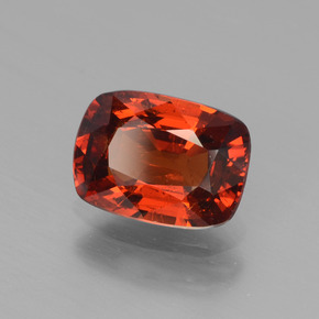 Granate espesartita naranja natural de 1,80 ct, corte cojín, VS