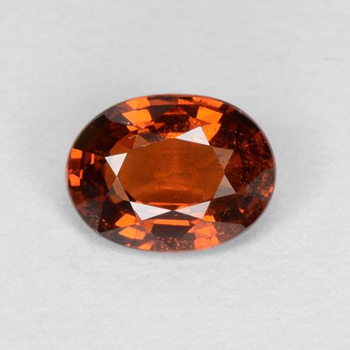 Granate espesartita naranja oscuro natural de 1,02 ct, corte óvalo, VS
