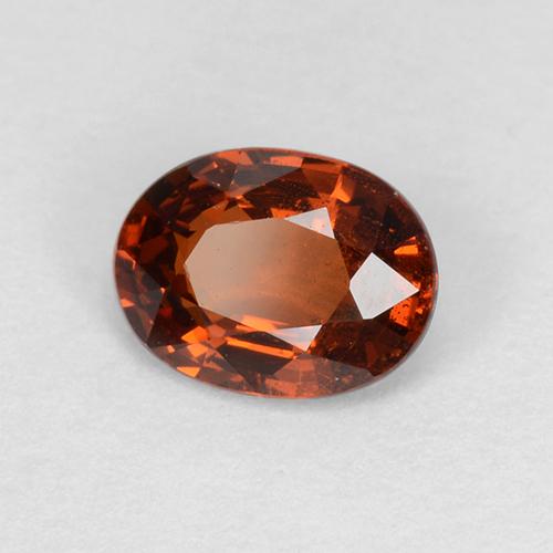 Granate espesartita naranja oscuro natural de 1,02 ct, corte óvalo, VS