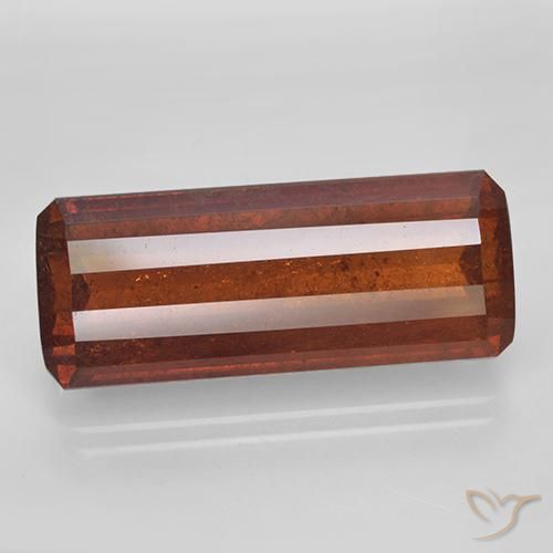 Hilo de espesartita Rojo naranja oscuro natural de 13.99 ct, corte esmeralda, SI