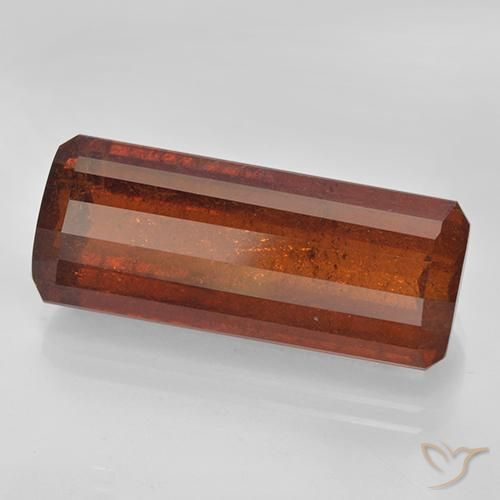 Hilo de espesartita Rojo naranja oscuro natural de 13.99 ct, corte esmeralda, SI