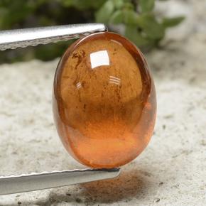 Granate espesartita naranja natural de 5,74 ct, corte óvalo, translúcido