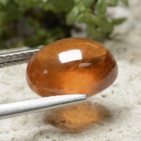 Granate espesartita naranja natural de 5,74 ct, corte óvalo, translúcido