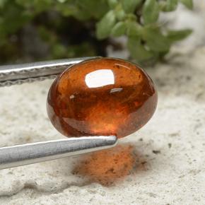 Hilo de espesartita Ámbar naranja natural de 2.95 ct, Corte Óvalo, Translúcido