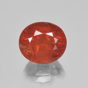 Hilo de espesartita Rojo claro natural de 5.21 ct, Corte Óvalo, VS-SI