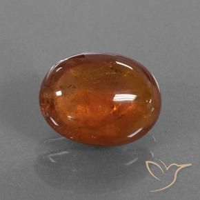 Hilo de espesartita Naranja cálido natural de 4.96 ct, Ovalada, Translúcido