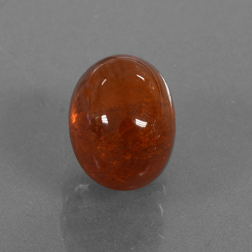 Granate espesartita naranja natural de 4,16 ct, corte óvalo, translúcido