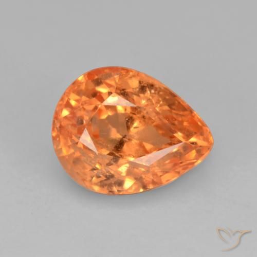 Hilo de espesartita Naranja medio natural de 0.86 ct, En forma de pera, VS-SI