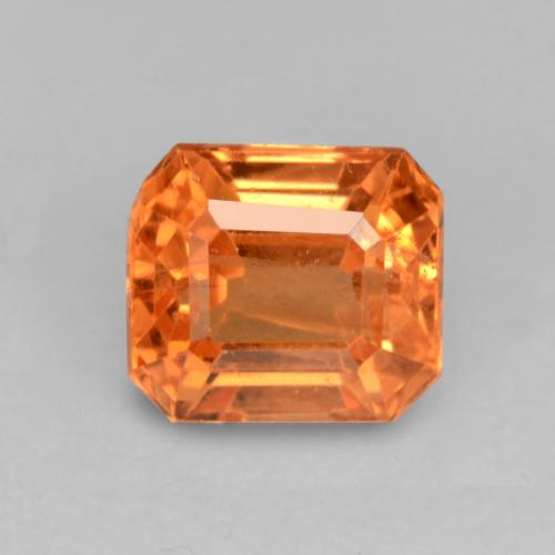 Granate espesartita naranja natural de 0,91 ct, corte esmeralda, VS-SI