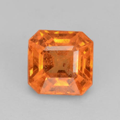 Granate espesartita naranja natural de 0,95 ct, corte esmeralda, VS-SI