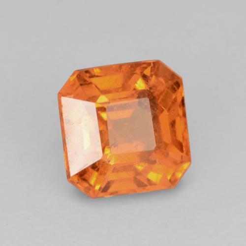 Granate espesartita naranja natural de 0,95 ct, corte esmeralda, VS-SI