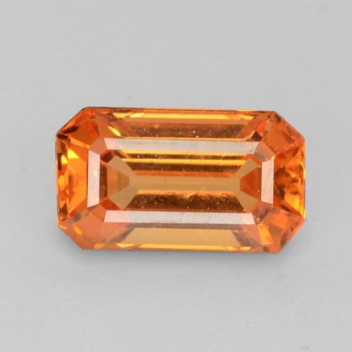 Hilo de espesartita Naranja fuego natural de 0.90 ct, corte esmeralda, VS