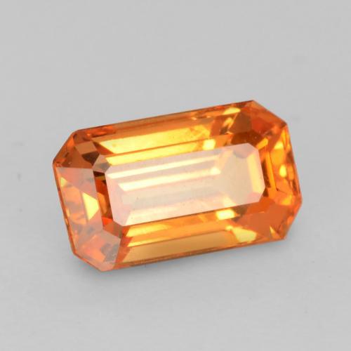 Hilo de espesartita Naranja fuego natural de 0.90 ct, corte esmeralda, VS