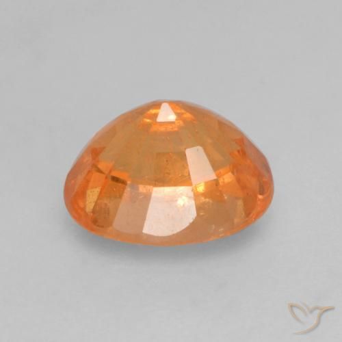 Granate espesartita naranja natural de 0,83 ct, corte óvalo, VS-SI