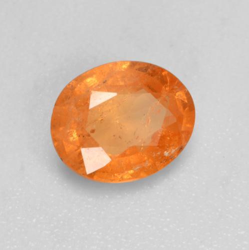 Granate espesartita naranja natural de 0,94 ct, corte óvalo, VS-SI