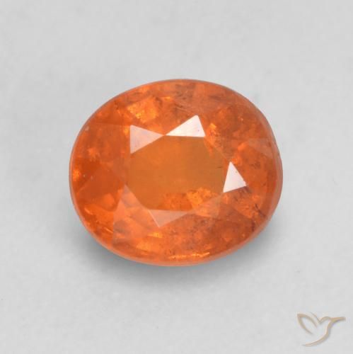 0.74ct Natural Naranja fuego Hilo de espesartita, Ovalada, VS-SI