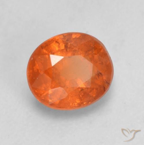 Hilo de espesartita Naranja fuego natural de 0.74 ct, Ovalada, VS-SI