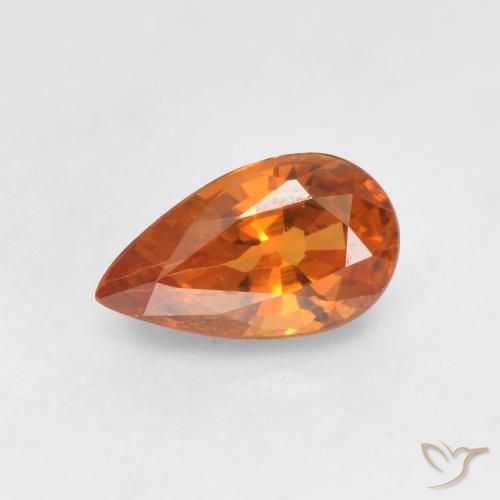 Hilo de espesartita Naranja claro natural de 0.66 ct, En forma de pera, VS