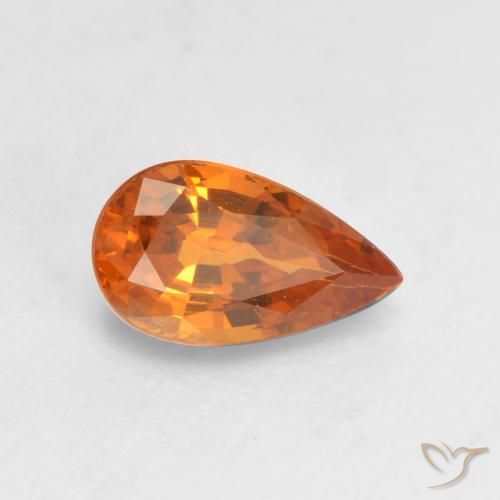 Hilo de espesartita Naranja claro natural de 0.66 ct, En forma de pera, VS