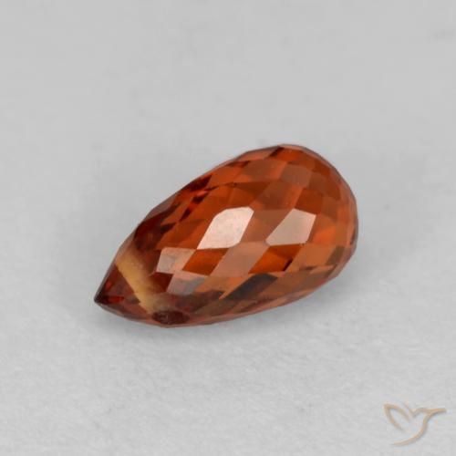 Hilo de espesartita Rojo ámbar oscuro natural de 0.93 ct, Corte Briolette, VS