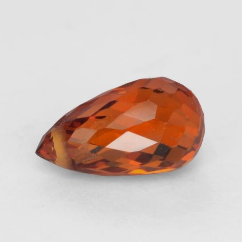 Granate espesartita rojo natural de 1,04 ct, briolette, VS