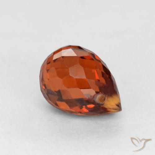 0.98ct Natural Rojo medio Hilo de espesartita, Corte Briolette, VS