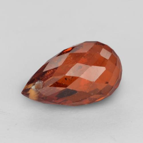 Granate espesartita rojo natural de 1,23 ct, briolette, VS-SI