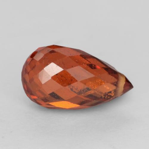 Granate espesartita rojo natural de 1,23 ct, briolette, VS-SI