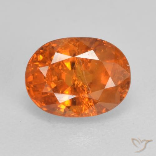 Hilo de espesartita Naranja medio natural de 0.97 ct, Corte Óvalo, SI