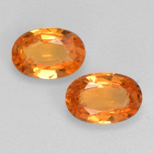 Gemas de granate espesartita naranja natural de 0,93 ct, corte óvalo, VVS-VS